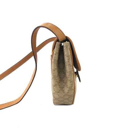 CELINE Macadam Blason Round Small Shoulder bag Beige Vintage Old CELINE e2k8jy