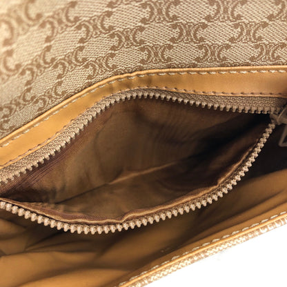 CELINE Macadam Horse bit Small Shoulder Bag Beige Vintage Old Celine t46eb4