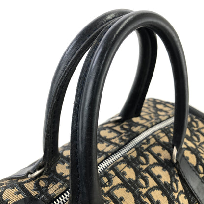 Christian Dior Trotter Jacquard Bostonbag Handbag Navy Vintage Old 74b3p6