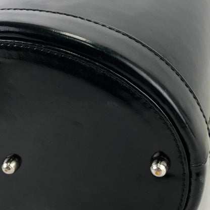 GUCCI Logo emboss Drawstring Bucket Leather Shoulderbag Black OldGUCCI Vintage baa8i6