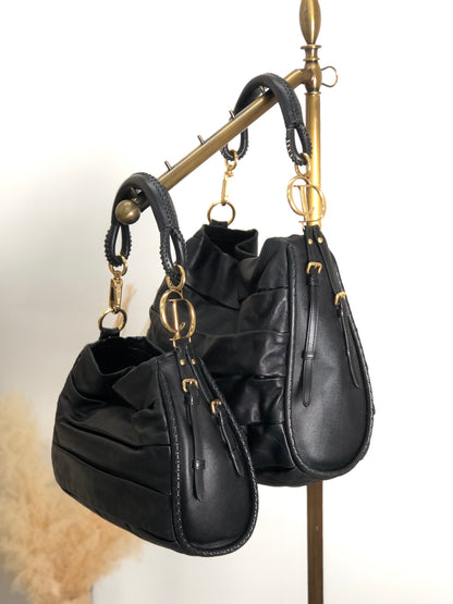 Christian Dior CD Logo Motif Shoulder bag Black Vintage vvdiyc