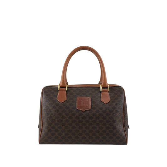 CELINE Macadam Blason Small Boston bag Brown Vintage b7bj7n