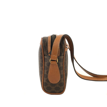 CELINE Macadam Horse bit Crossbody Shoulder bag Brown Vintage Old Celine u2tz75