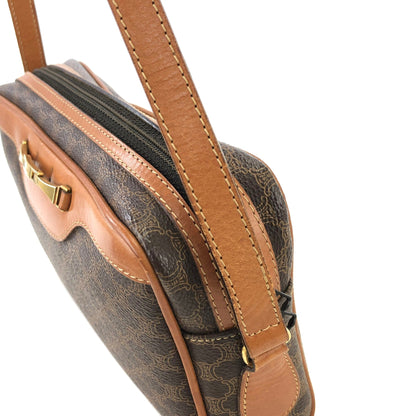 CELINE Macadam Horse bit Crossbody Shoulder bag Brown Vintage Old Celine u2tz75