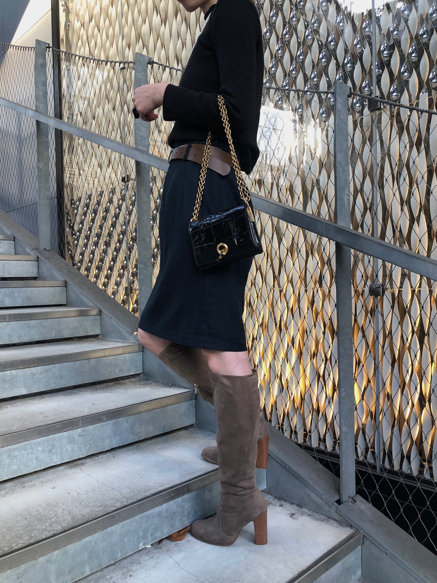 Yves Saint Laurent Chain Shoulder bag Black Vintage rncjip