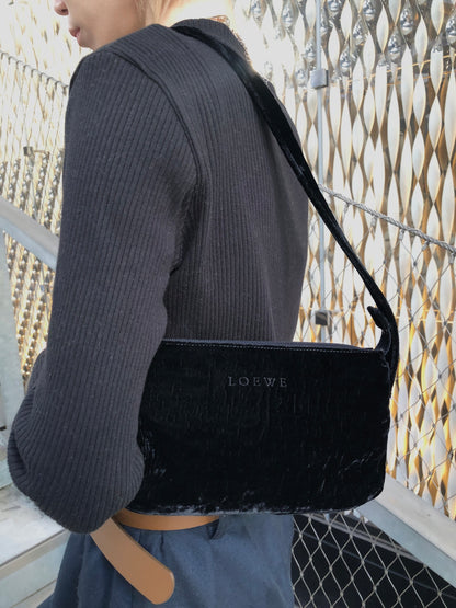 LOEWE Logo Shoulder bag Black Vintage eck8fg