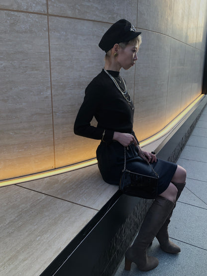 Christian Dior Trotter Small Chain Handbag Black Vintage 5zy6xf