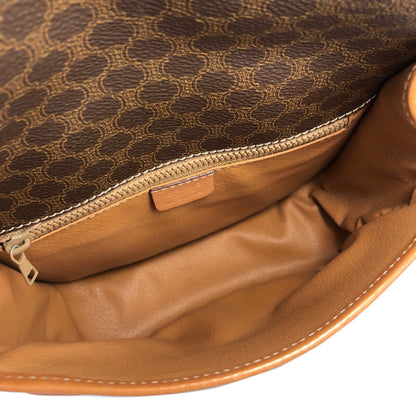 CELINE Macadam Blason Buckle Crossbody Shoulder bag Brown Vintage Old Celine 8rmsve