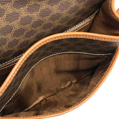 CELINE Macadam Blason Buckle Crossbody Shoulder bag Brown Vintage Old Celine 8rmsve