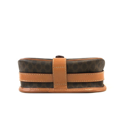 CELINE Macadam Blason Buckle Crossbody Shoulder bag Brown Vintage Old Celine 8rmsve