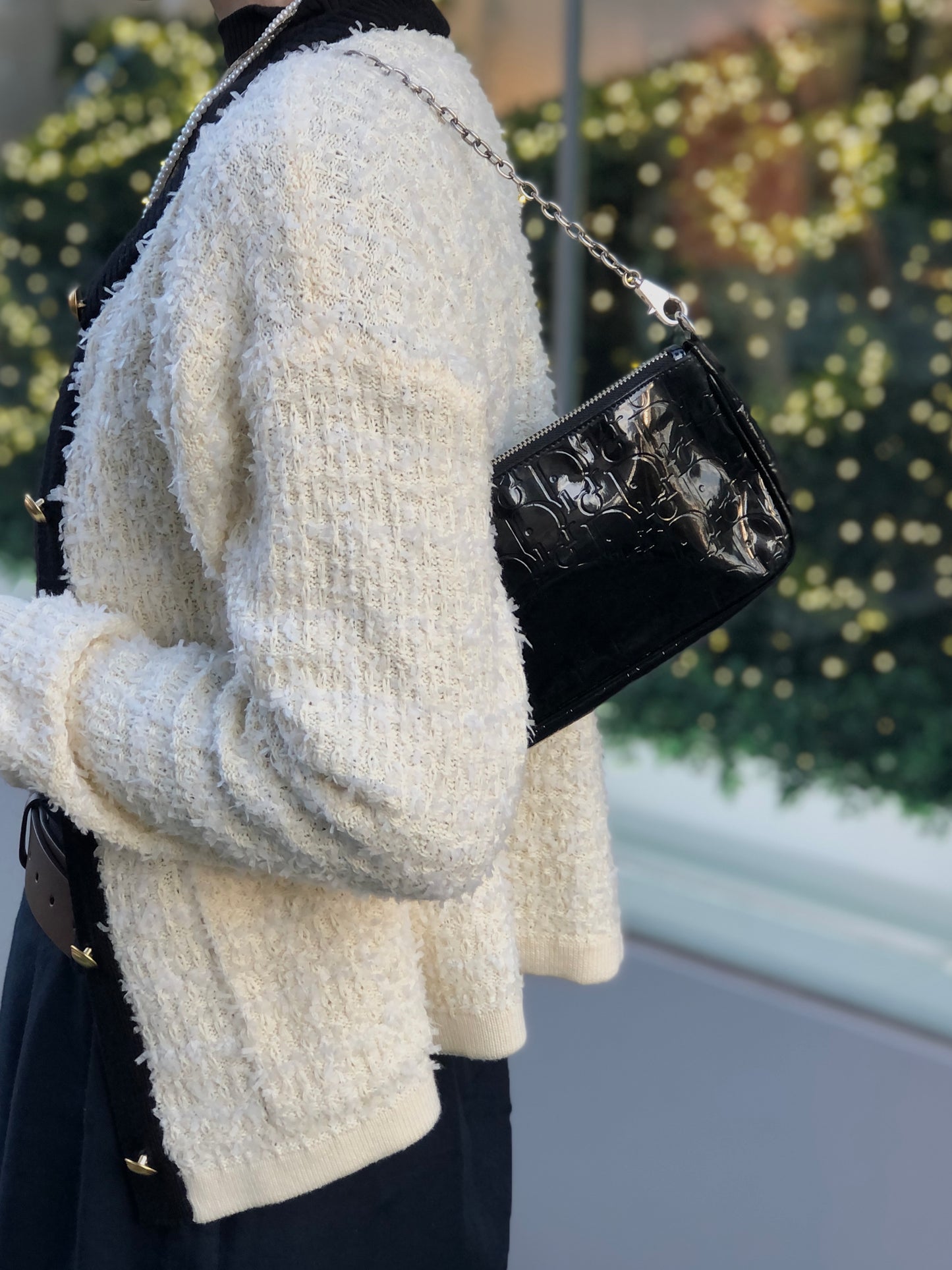 Christian Dior Trotter Small Chain Handbag Black Vintage 5zy6xf