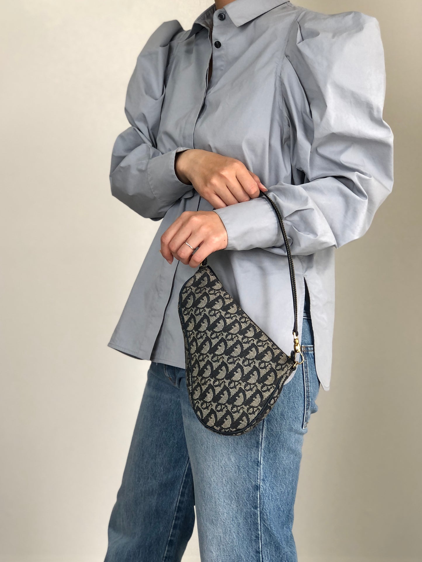 Christian Dior  Trotter Shoulder bag Navy Vintage 73m2yp