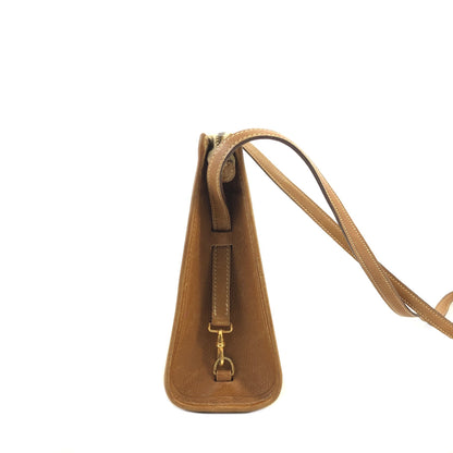 HERMES Canvas Crossbody Shoulder bag Beige Vintage Old nd6t4j