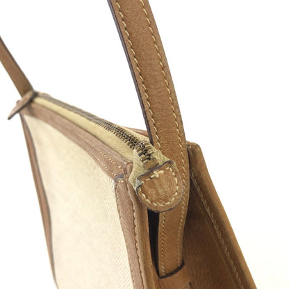 HERMES Canvas Crossbody Shoulder bag Beige Vintage Old nd6t4j