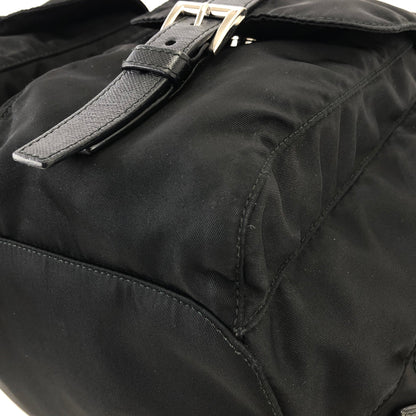 PRADA Triangle logo Nylon Leather Backpack BlacK Vintage Old z7gcsx