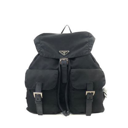 PRADA Triangle logo Nylon Leather Backpack BlacK Vintage Old z7gcsx