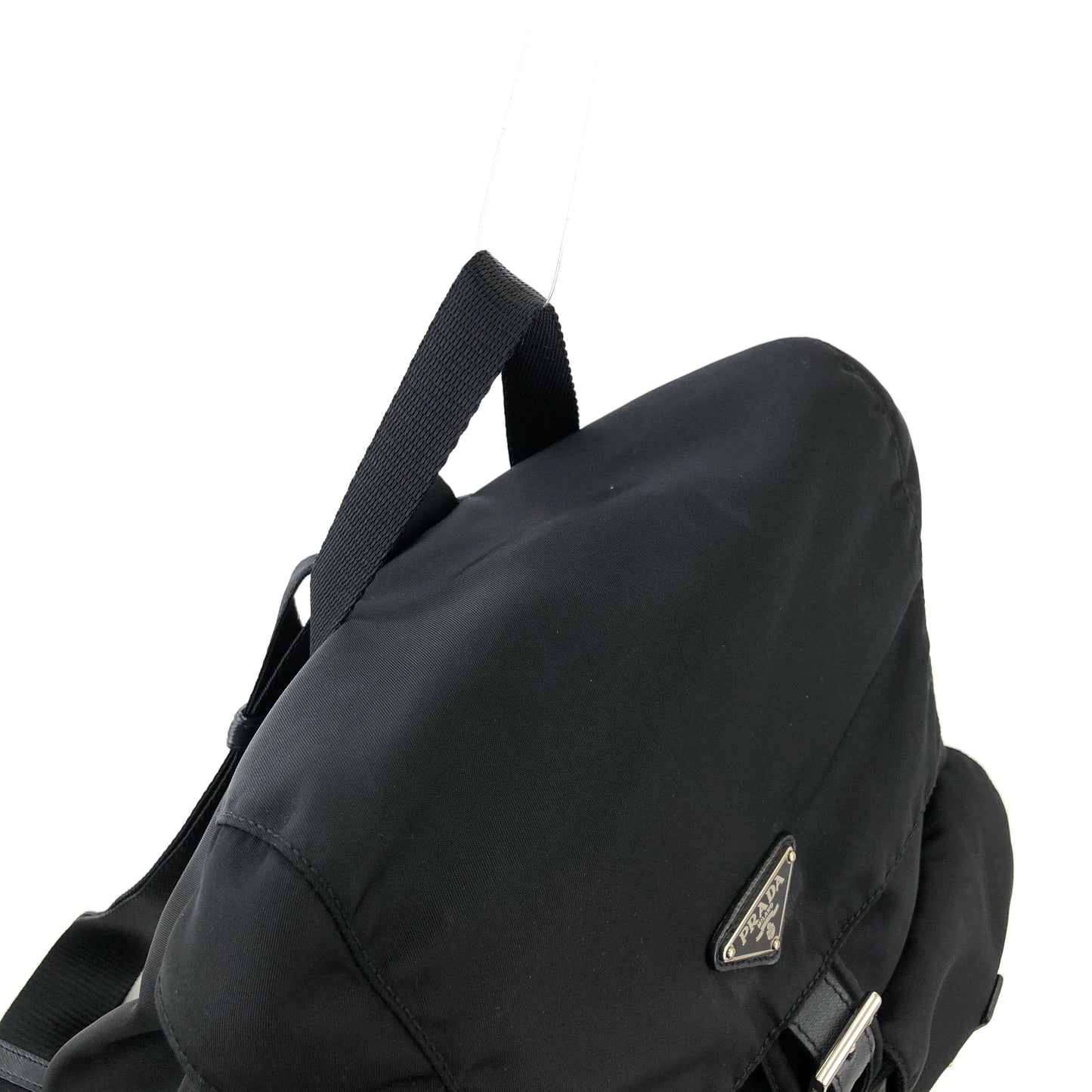 PRADA Triangle logo Nylon Leather Backpack BlacK Vintage Old z7gcsx