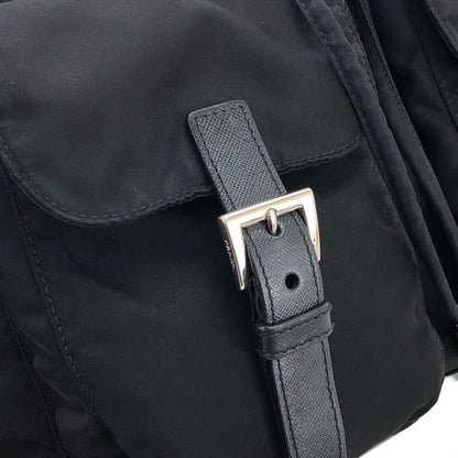PRADA Triangle logo Nylon Leather Backpack BlacK Vintage Old z7gcsx