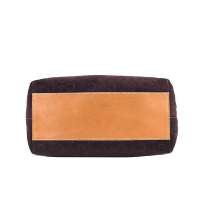 CELINE C Macadam Suede Leather Handag Hobobag Shoulder bag Brown Old Celine Vintage jhw4et