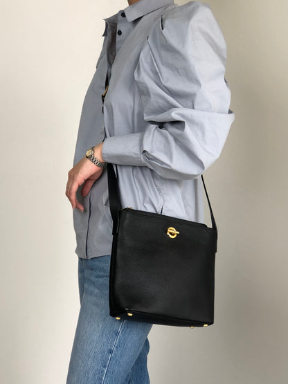 CELINE Toggle Clasp Shoulder bag Black Vintage agj7jw
