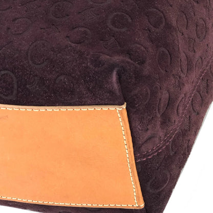 CELINE C Macadam Suede Leather Handag Hobobag Shoulder bag Brown Old Celine Vintage jhw4et