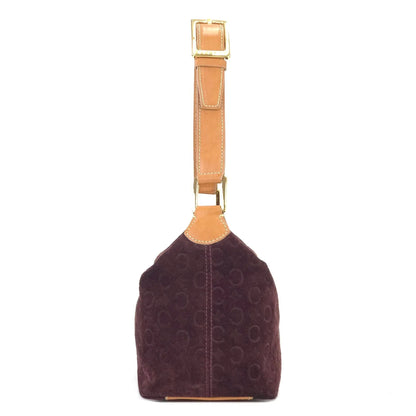 CELINE C Macadam Suede Leather Handag Hobobag Shoulder bag Brown Old Celine Vintage jhw4et