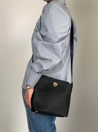CELINE Toggle Clasp Shoulder bag Black Vintage agj7jw