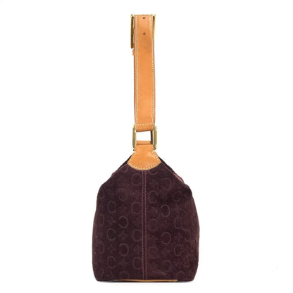 CELINE C Macadam Suede Leather Handag Hobobag Shoulder bag Brown Old Celine Vintage jhw4et