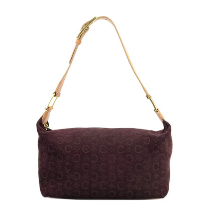 CELINE C Macadam Suede Leather Handag Hobobag Shoulder bag Brown Old Celine Vintage jhw4et