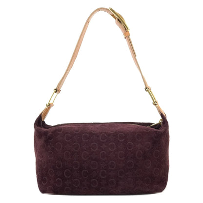 CELINE C Macadam Suede Leather Handag Hobobag Shoulder bag Brown Old Celine Vintage jhw4et