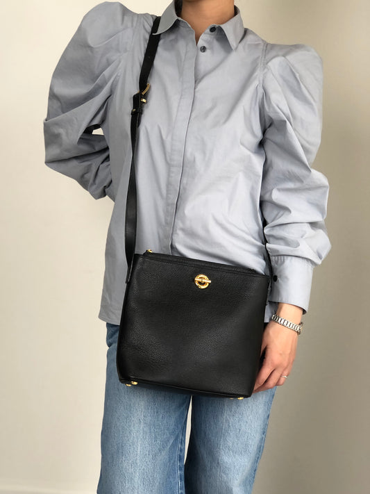 CELINE Toggle Clasp Shoulder bag Black Vintage agj7jw