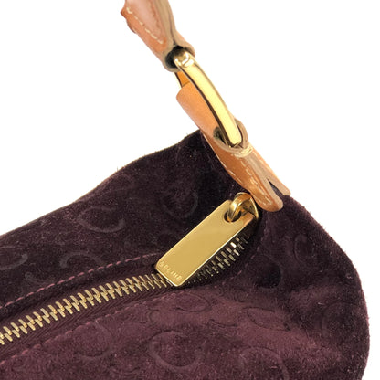 CELINE C Macadam Suede Leather Handag Hobobag Shoulder bag Brown Old Celine Vintage jhw4et
