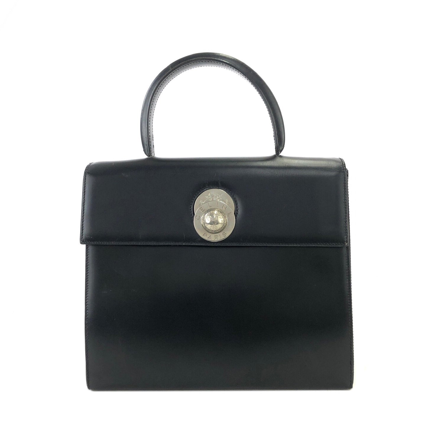 CELINE Starball Top handle Handbag Black Old Celine Vintage sdwybh