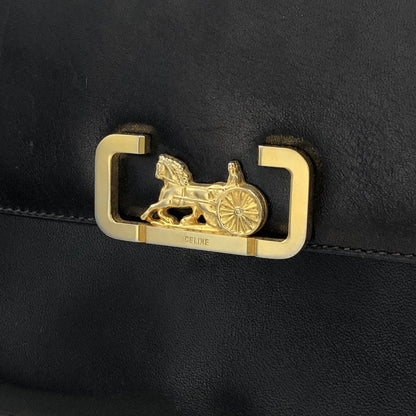 CELINE 馬車皮肩包 黑色 復古舊款 Celine aj7es6