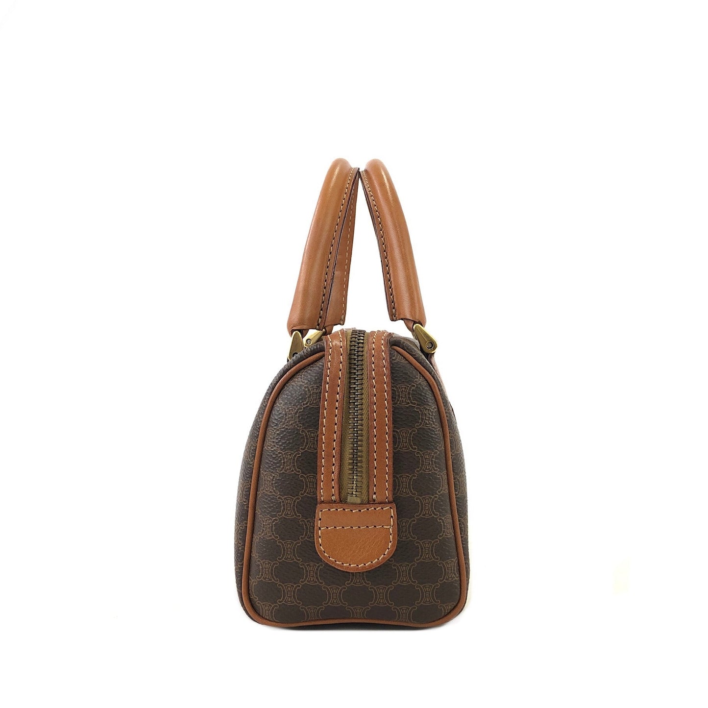 CELINE Macadam minibag miniBoston bag Shoulder bag Leather Brown Vintage Old Celine 2jh5mw