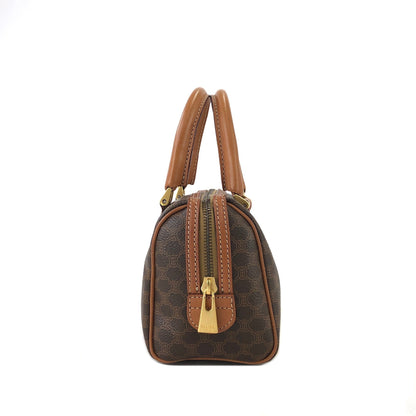 CELINE Macadam minibag miniBoston bag Shoulder bag Leather Brown Vintage Old Celine 2jh5mw