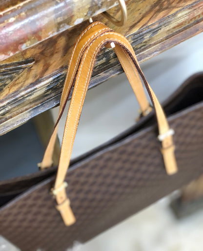 CELINE Macadam Tote bag A4 Brown Vintage Old rthxjm