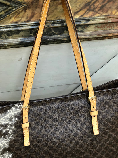 CELINE Macadam Tote bag A4 Brown Vintage Old rthxjm
