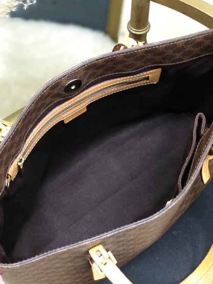 CELINE Macadam Tote bag A4 Brown Vintage Old rthxjm