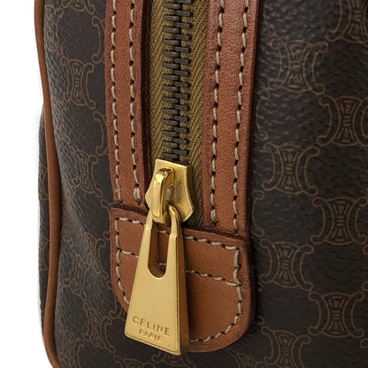 CELINE Macadam minibag miniBoston bag Shoulder bag Leather Brown Vintage Old Celine 2jh5mw