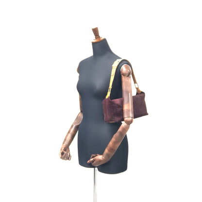 CELINE C Macadam Suede Leather Handag Hobobag Shoulder bag Brown Old Celine Vintage jhw4et