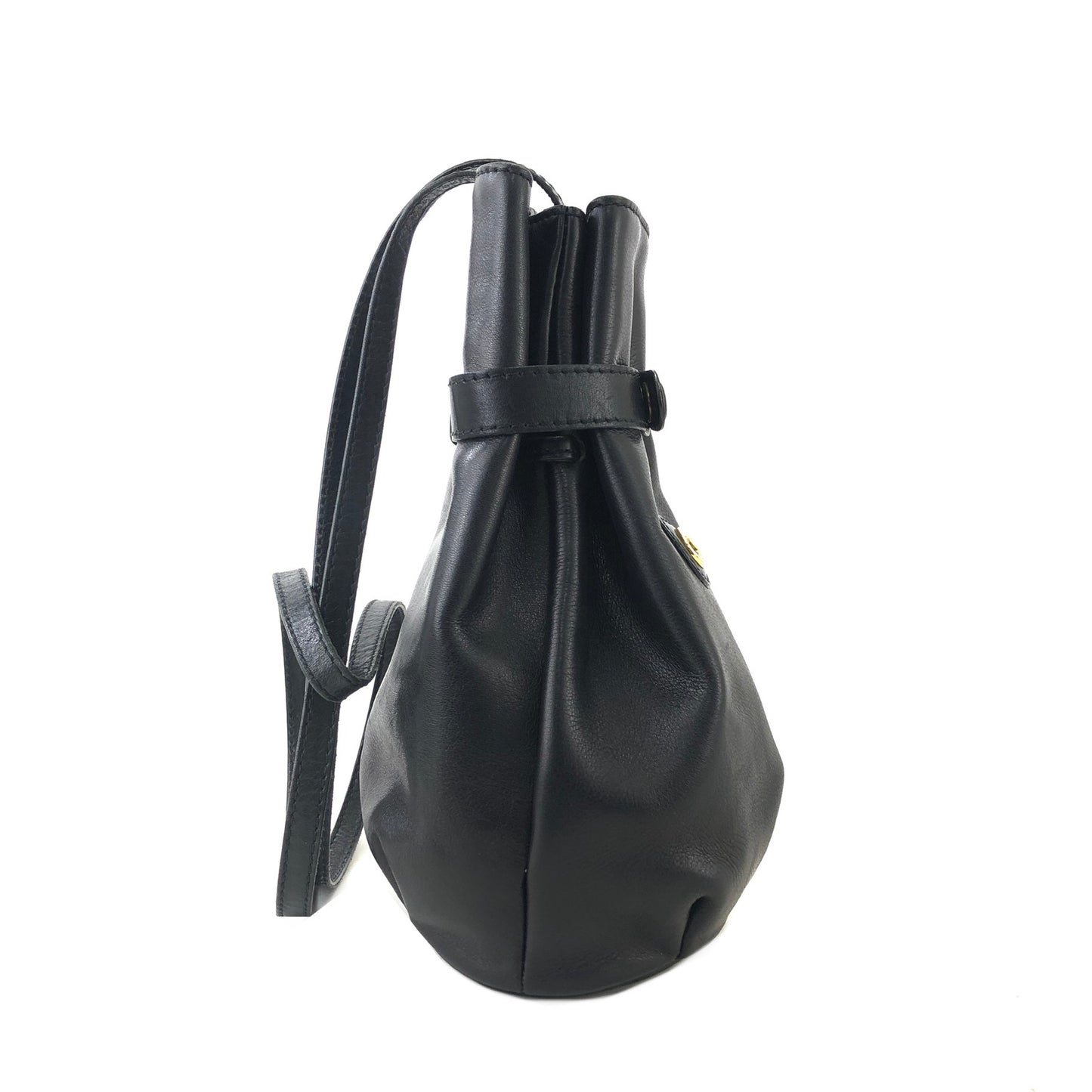 CELINE Triomphe Drawstring minibag Black Vintage Old Celine h8wxzi