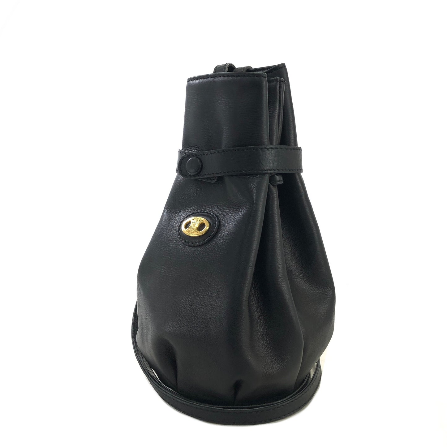 CELINE Triomphe Drawstring minibag Black Vintage Old Celine h8wxzi