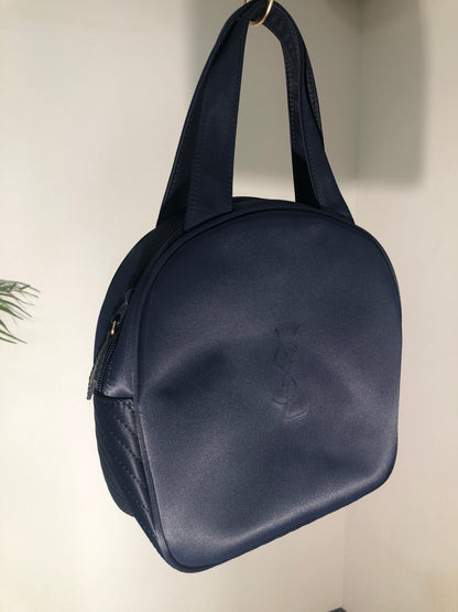 Yves Saint Laurent YSL logo Handbag Boston bag Navy Vintage Old gvphdw