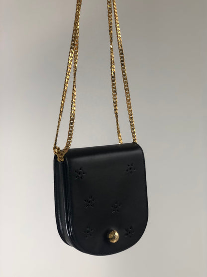 CELINE Starball Cut out Leather Chain Black pwwxve