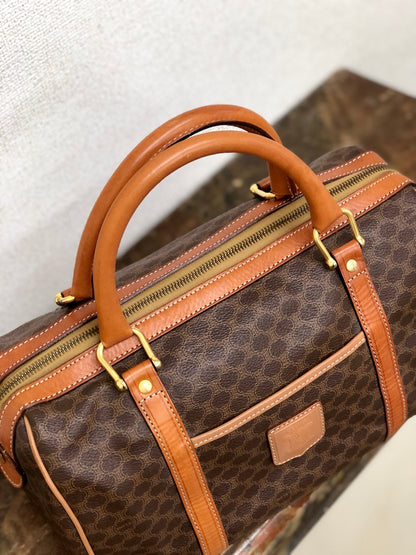 CELINE Macadam Blason Boston bag Handbag Brown Vintage Old Celine 2btsx4