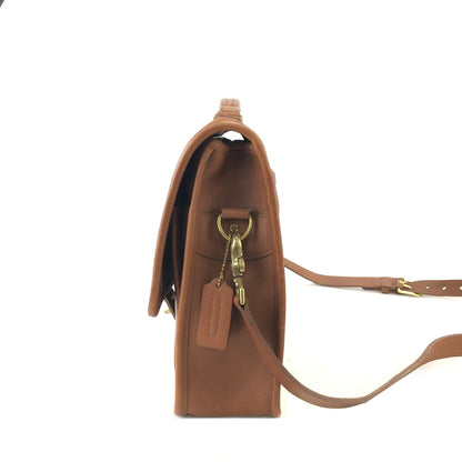 COACH Grab 皮革旋鎖公事包 棕色 復古 舊款 euaujd