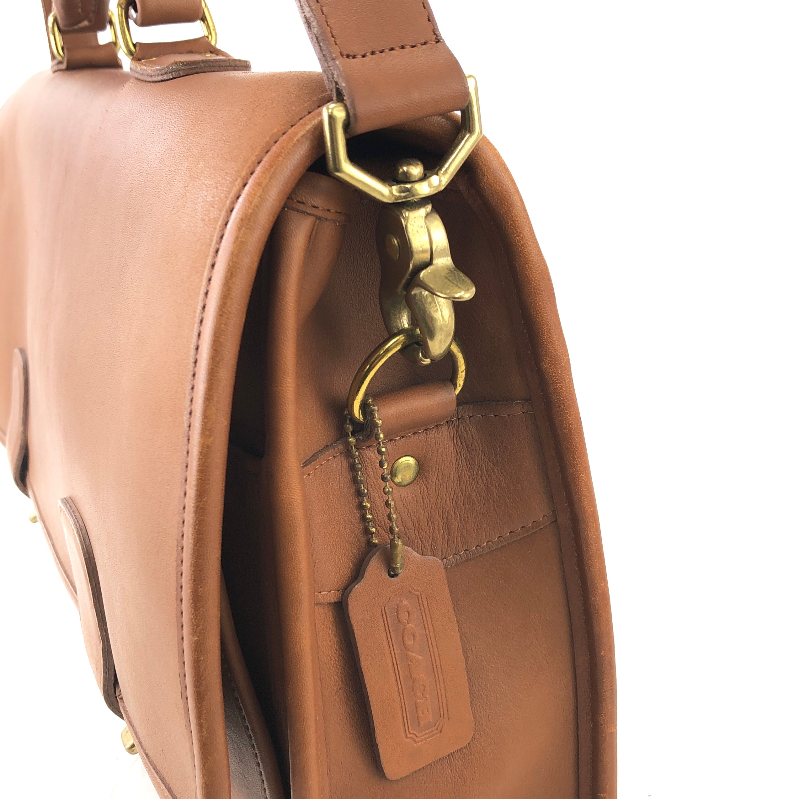 Coach leather clearance brown bag