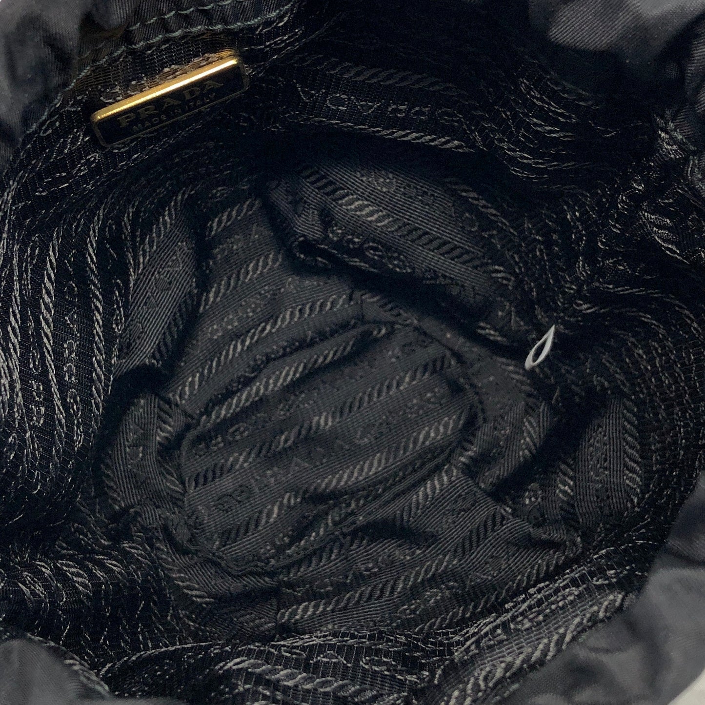 PRADA Logo Nylon Mini Bag Drawstring Handbag Black Vintage Old bbsywj