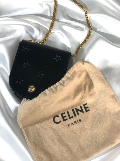 CELINE Starball Cut out Leather Chain Black pwwxve